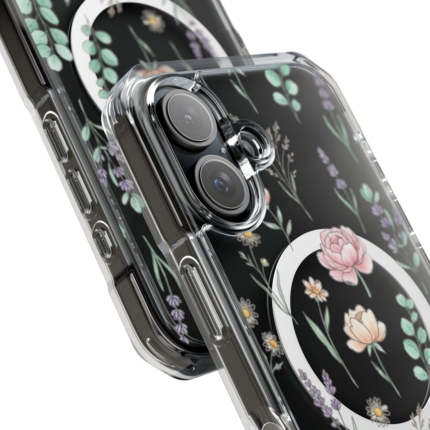 Floral Clear Magnetic Phone Case Pink Rose – multiple iPhone models compatibility overview