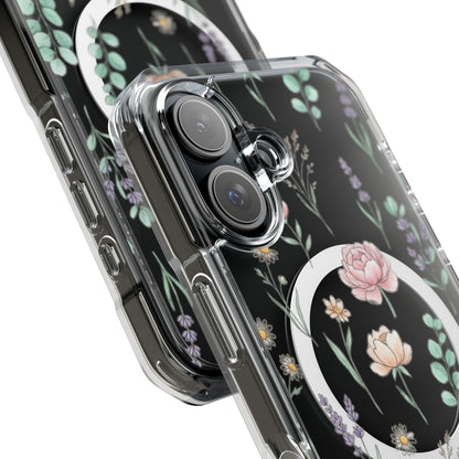 Floral Clear Magnetic Phone Case Pink Rose – multiple iPhone models compatibility overview
