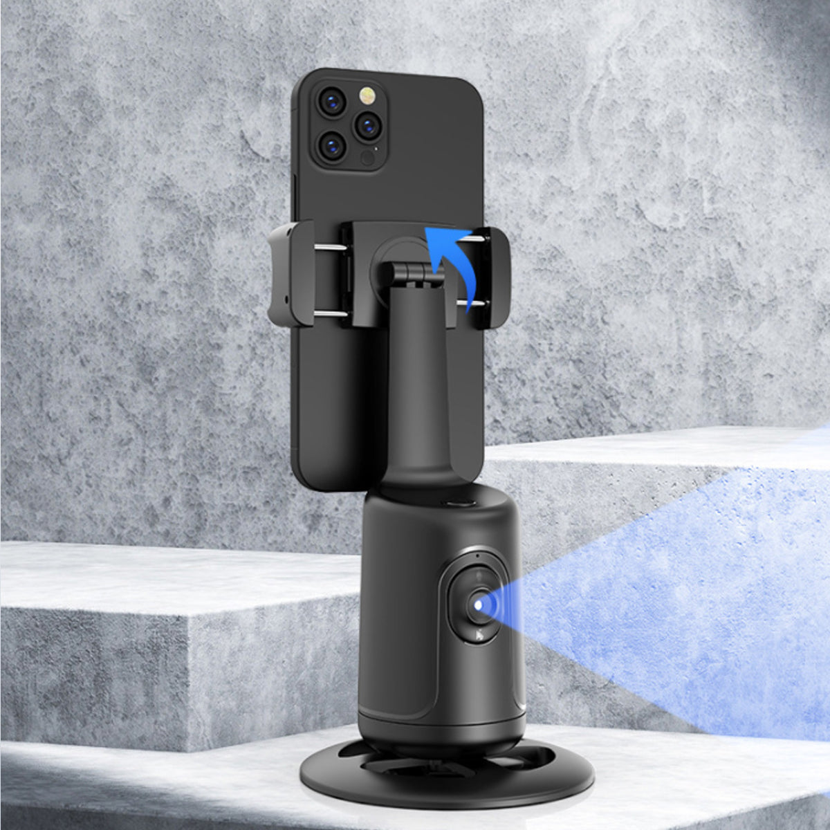 VistaShops Selfie Videographer Auto Motion hands-free smartphone tracking stand back with camera