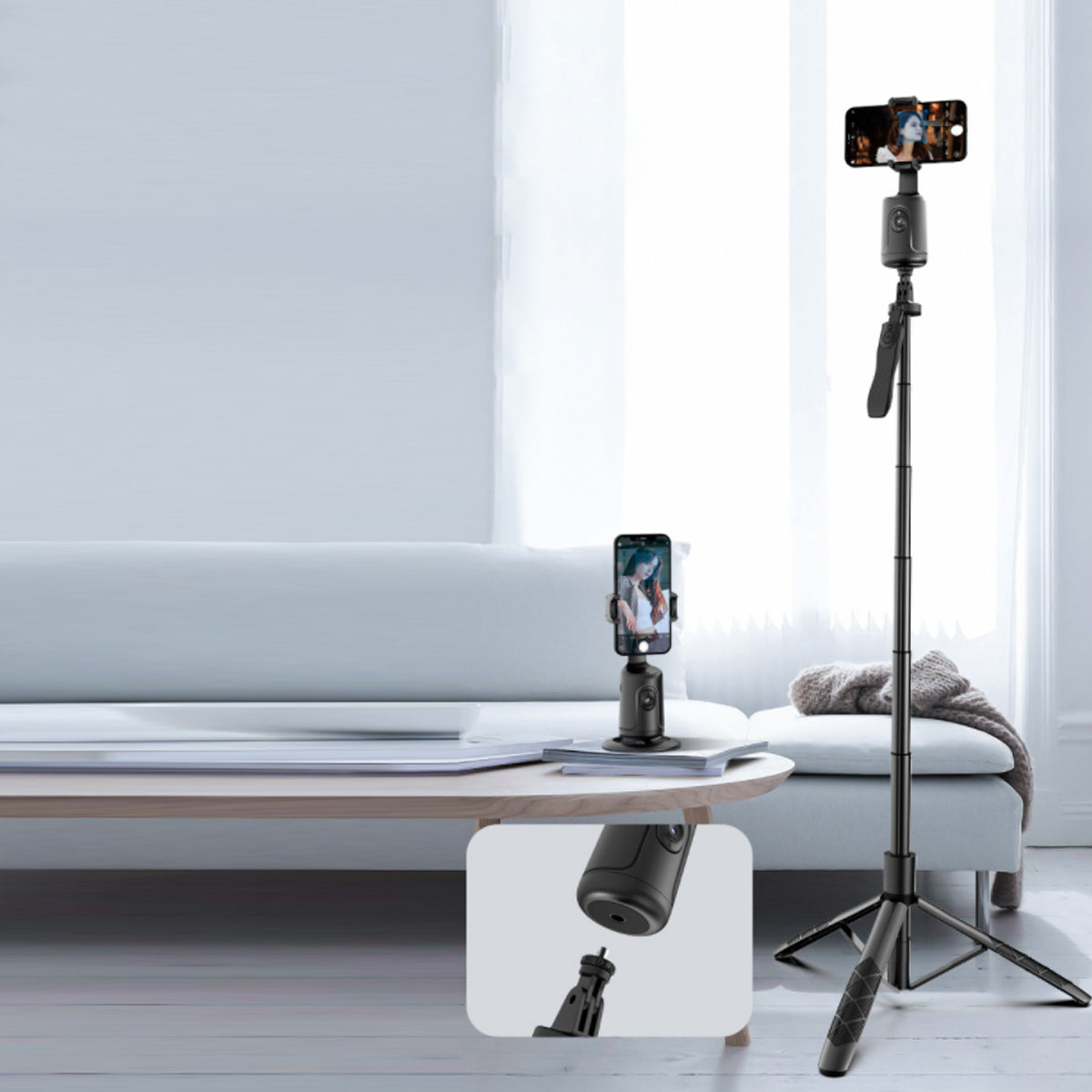 VistaShops Selfie Videographer Auto Motion hands-free smartphone tracking stand table and tripod