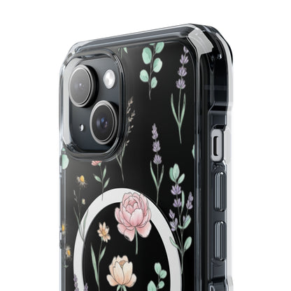 Floral Clear Magnetic Phone Case Pink Rose – gift for her floral phone case spring aesthetic