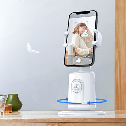 VistaShops Selfie Videographer Auto Motion hands-free smartphone tracking stand in white rotation