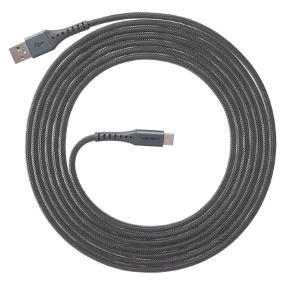 Ventev ChargeSync Alloy USB-A to USB-C cable 10ft silver
