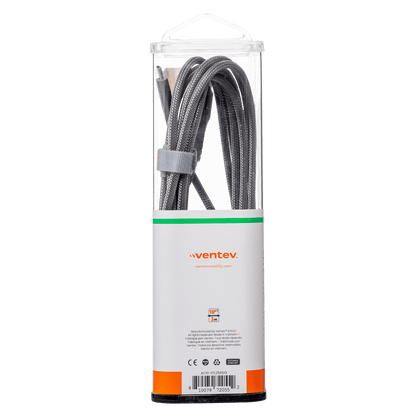 Ventev ChargeSync Alloy USB-A to USB-C cable 10ft silver right packaging 