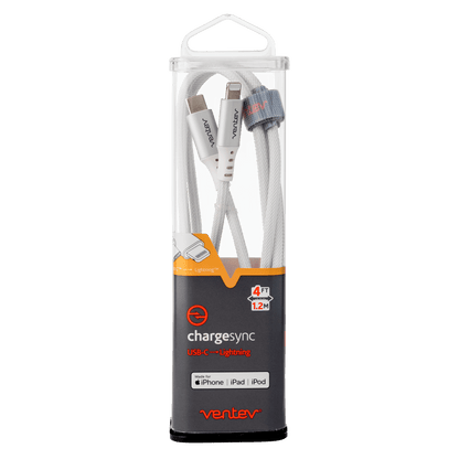 Ventev ChargeSync Alloy USB-C to Apple Lightning cable 4ft