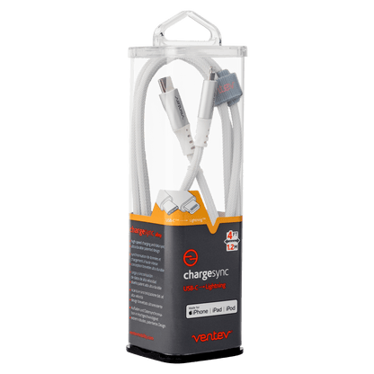 Ventev ChargeSync Alloy USB-C to Apple Lightning cable 4ft
