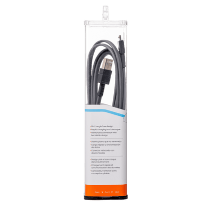 Ventev ChargeSync Flat USB-A to Micro cable 6ft gray