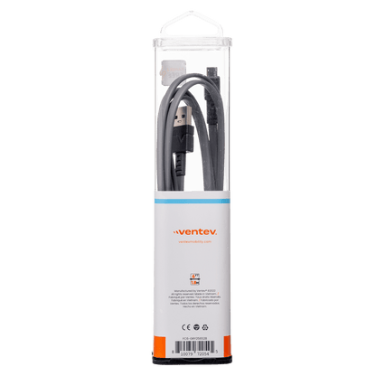 Ventev ChargeSync Flat USB-A to Micro cable 6ft gray