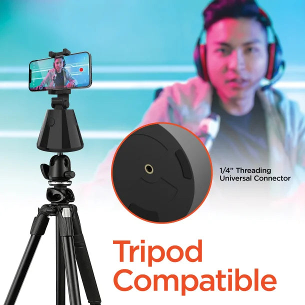 HyperGear HyperView AI auto-tracking universal phone mount, black – front view