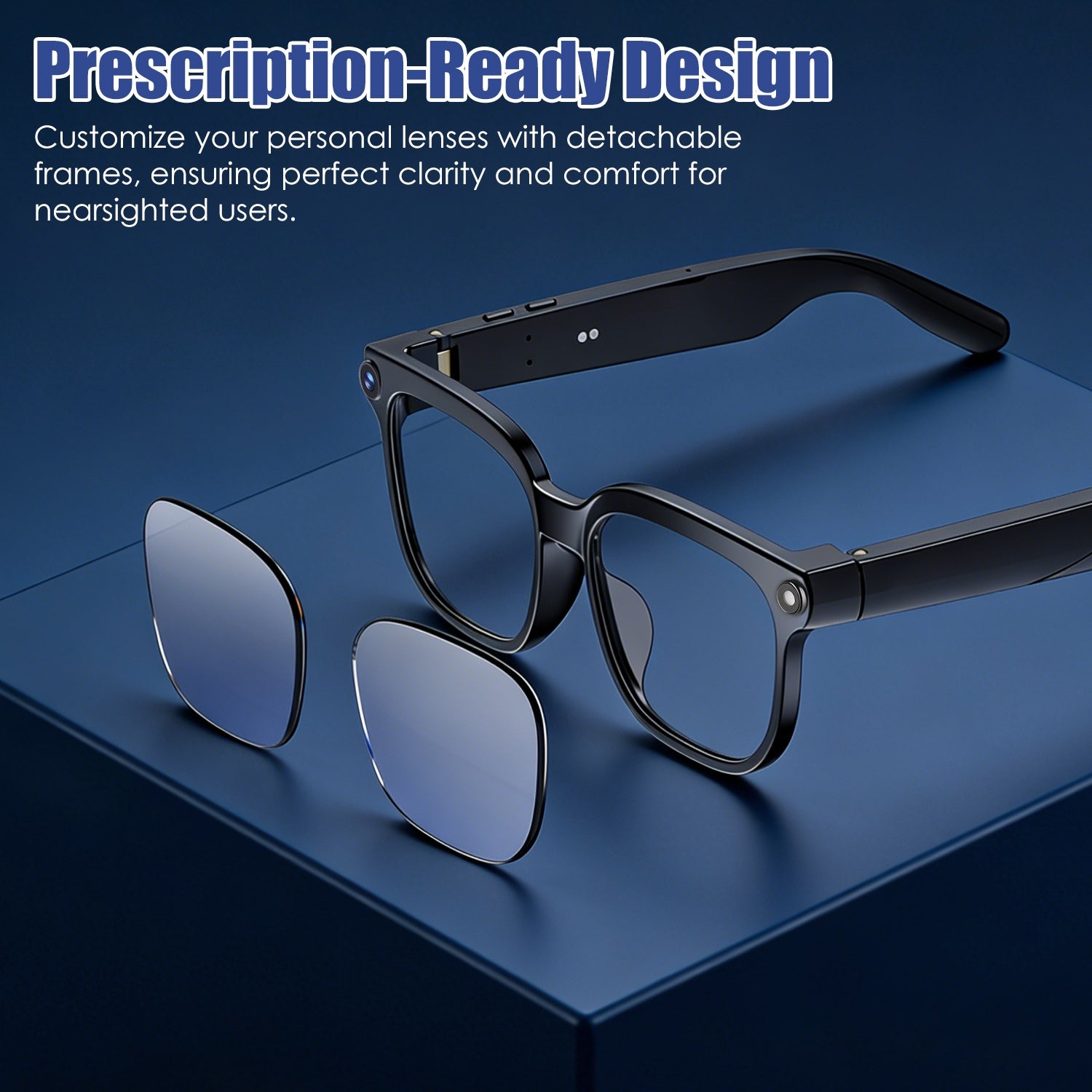 AI Smart Glasses with Hey Cyan voice assistant and dual-microphone ENC noise cancellation