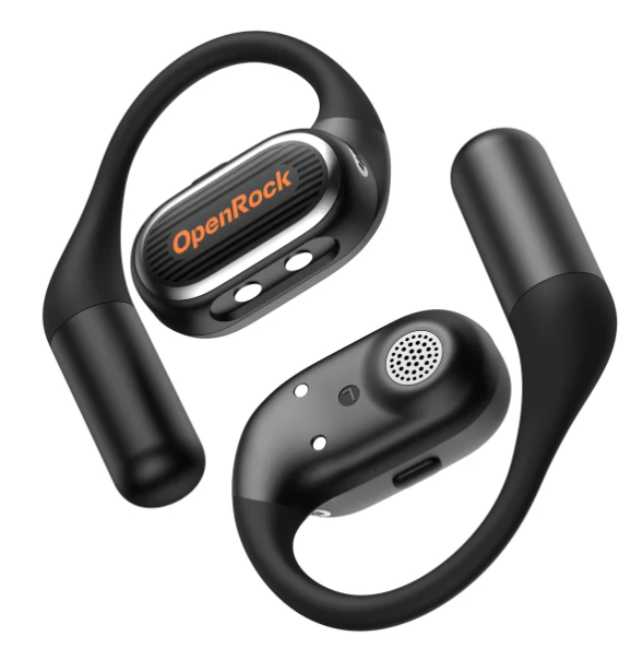 OpenRock Link 20 open-ear TWS Bluetooth earbuds with charging case – product view