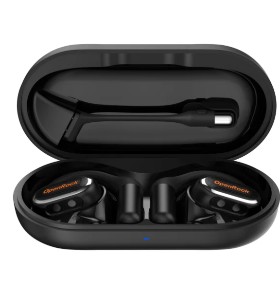 OpenRock Link 20 open-ear TWS earbuds with charging case – feature view