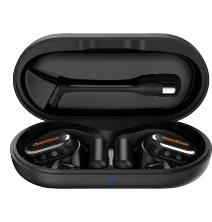 OpenRock Link 20 open-ear TWS earbuds with charging case – feature view
