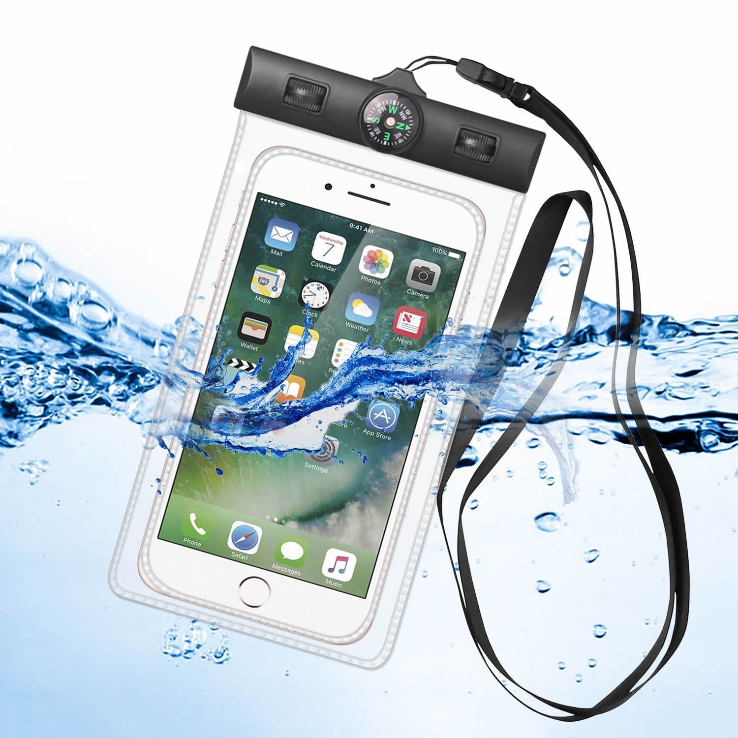 AQUA POUCH waterproof phone pouch with built-in compass and armband